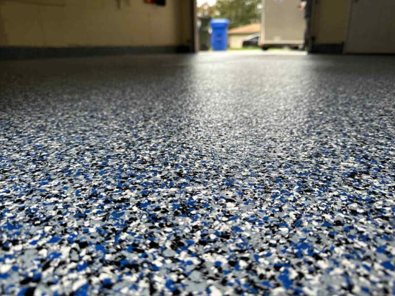 Quartz non-slip epoxy floor finish detail