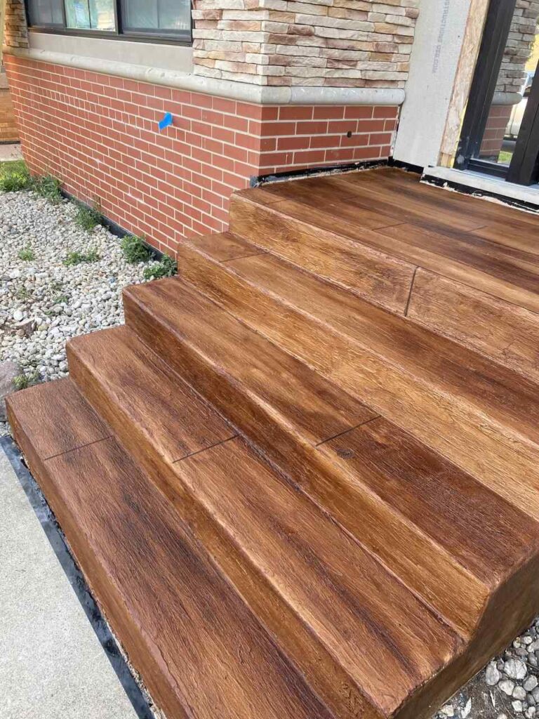 Wood grain look epoxy floor finish