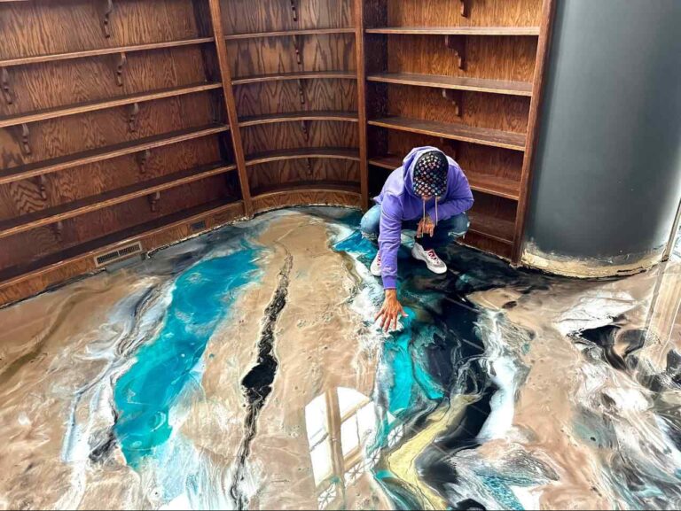 Custom one-of-a-kind epoxy floor design